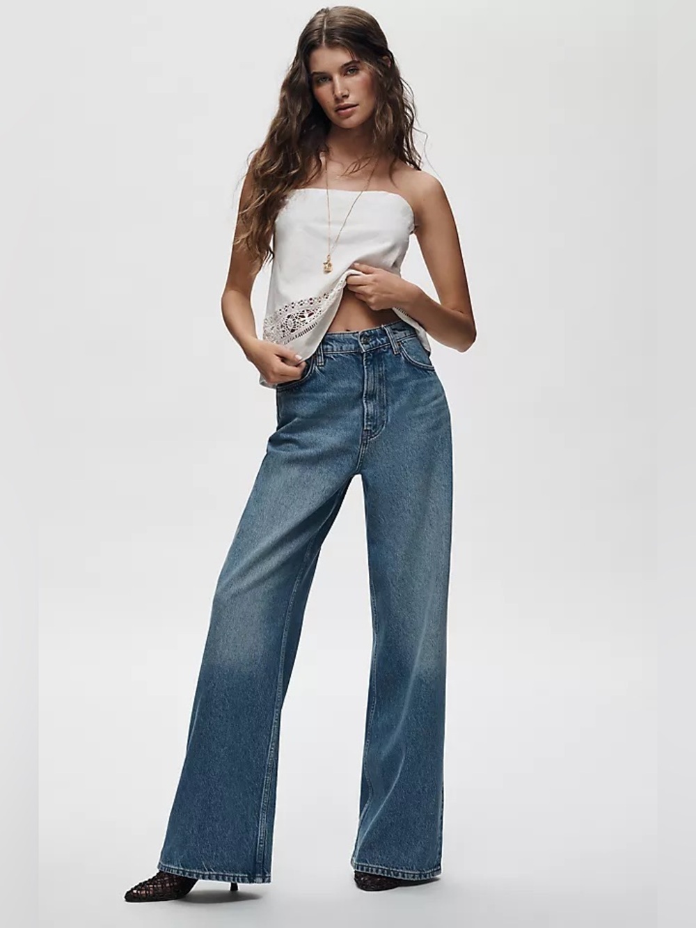 Reformation Cary High-Rise Wide Leg Jeans Size 25